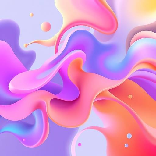 Un'animazione astratta di forme e colori in evoluzione