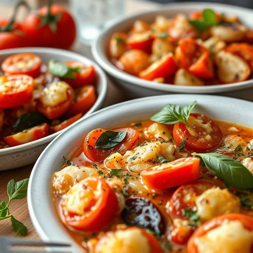 Un primo piano di piatti tipici romani con ingredienti freschi